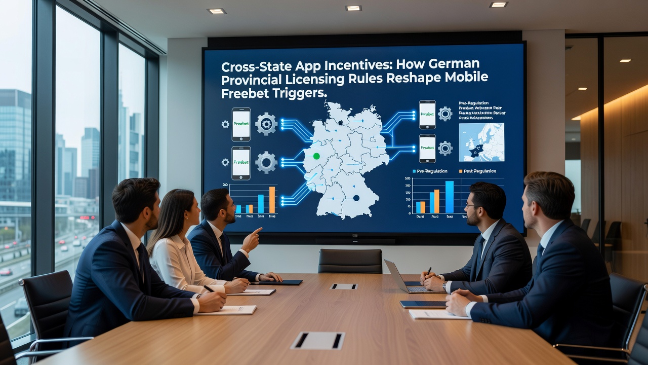 Illustration der Integration von Lizenzregeln in Smartphone-Apps für regionale Freebets