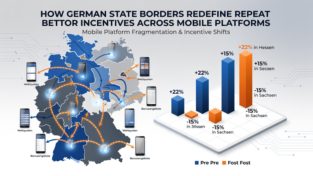 Smartphone-Display einer Wett-App mit regional angepassten Bonus-Optionen und Standort-basierten Anreizen