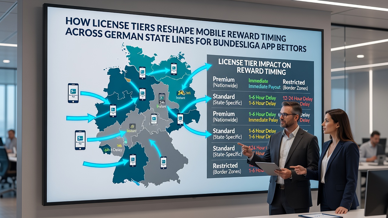 Mobile App-Oberfläche mit regionalen Belohnungsanzeigen für Bundesliga-Wetten