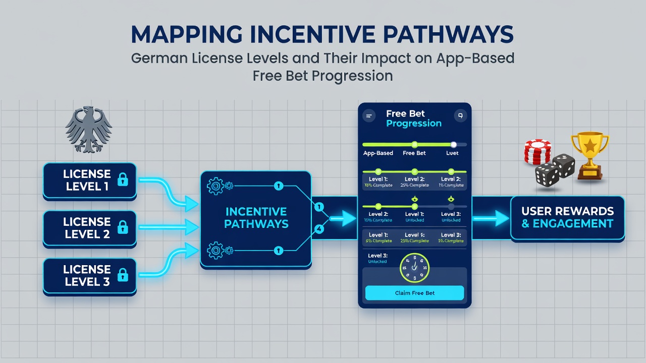 Darstellung von Free-Bet-Progressionsstufen in mobilen Wett-Apps unter verschiedenen Lizenzbedingungen